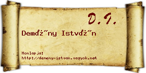 Demény István névjegykártya