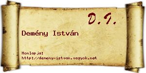 Demény István névjegykártya