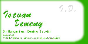istvan demeny business card